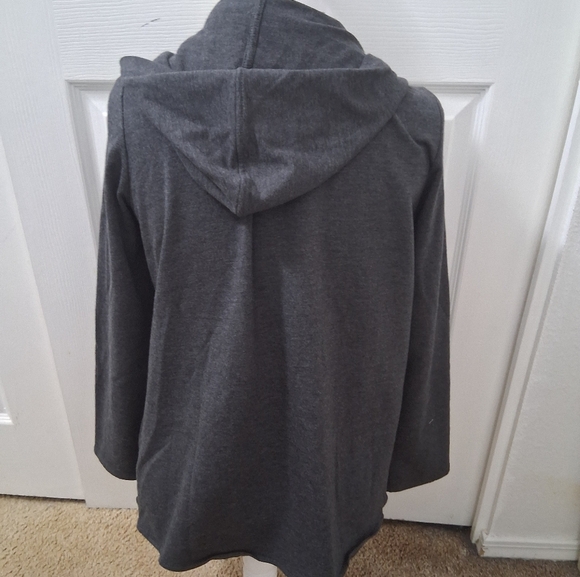 J. Jill Pure Jill Sand Washed Draped Front Open Jacket In Onyx Grey Size M - Picture 6 of 12